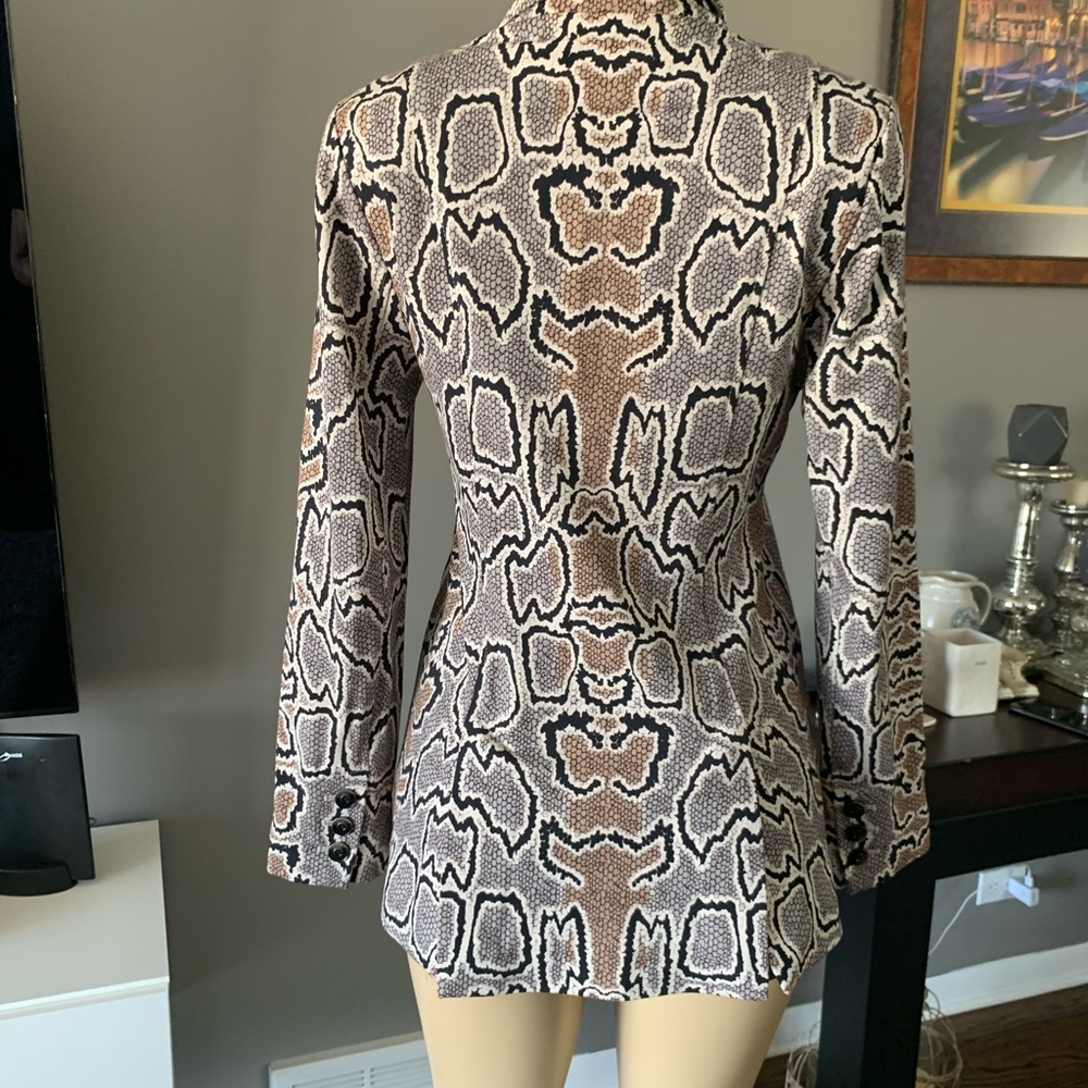 Cabi Python Blazer Tan Gray Neutral Snakeskin Pri… - image 6